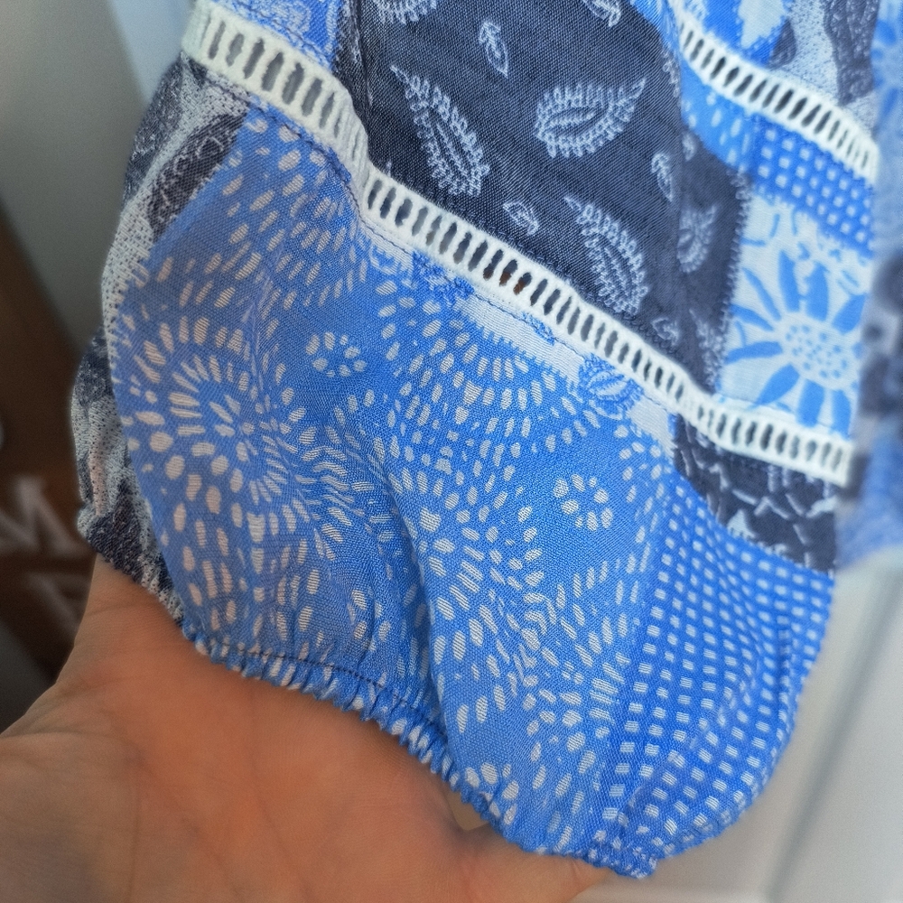 Ruby Road Blue Patchwork Scoop Neck Cottagecore B… - image 4